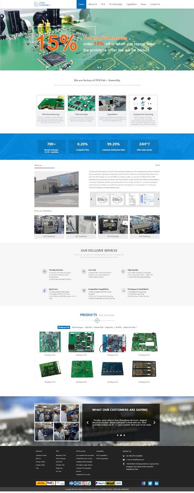 九龙坡PCB/PCBA外贸营销网站建设案例